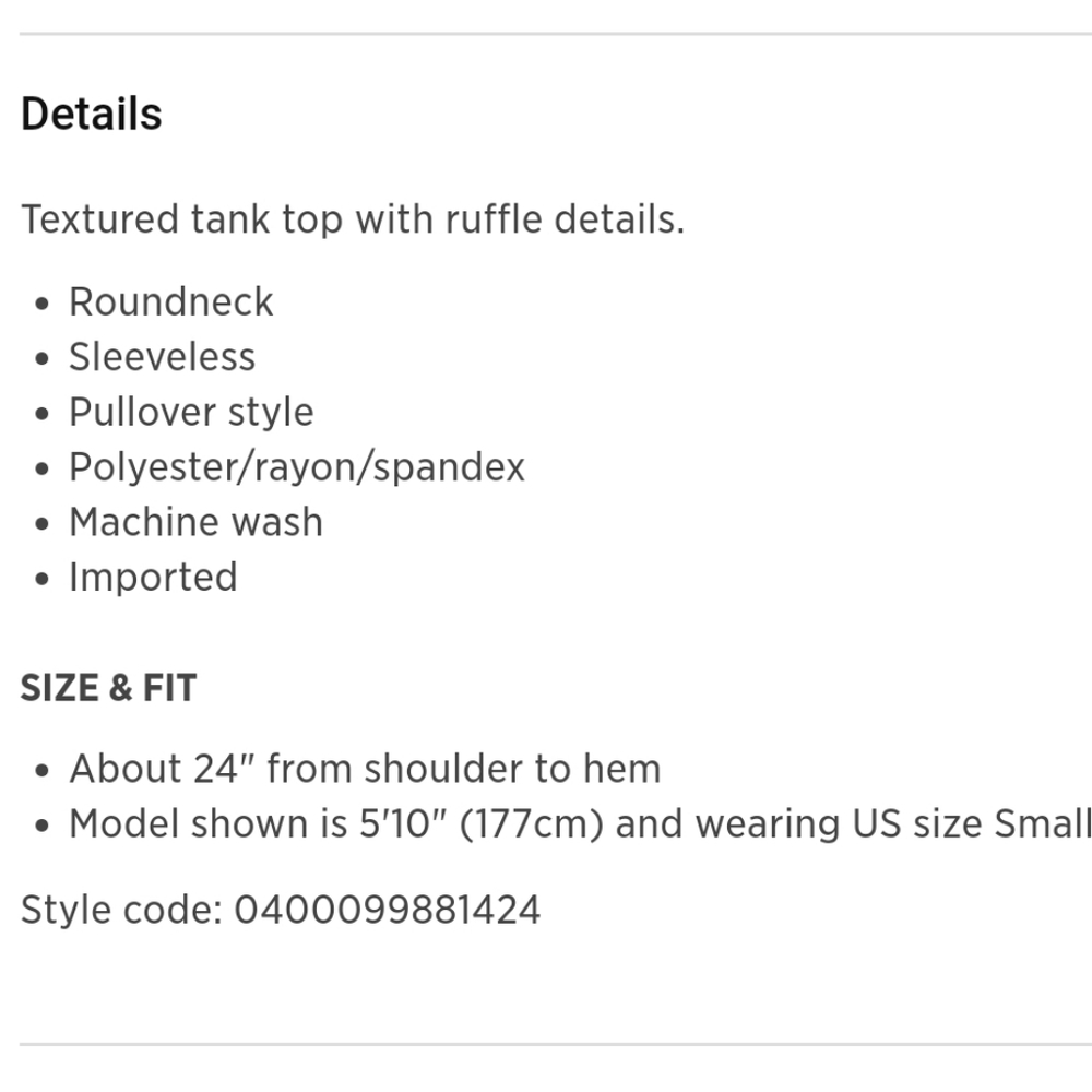 BCB Generation Ruffle-Trimmed Tank Top Size M - Picture 2 of 7